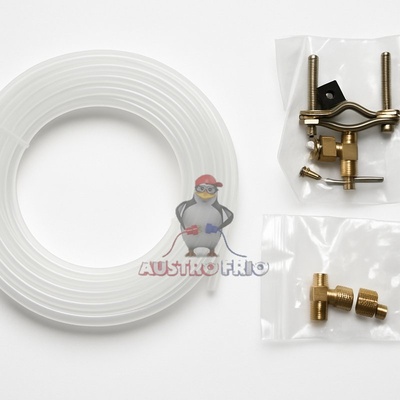 KIT INSTALACIÓN VÁLVULA DE PINCHAR+MANGUERA+ACOPLES SWAT ICE MAKER REFRIGERADORA TODAS LAS MARCAS